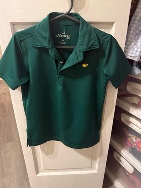 Masters Dark Green Kids Polo with Yellow Embroidered Logo
